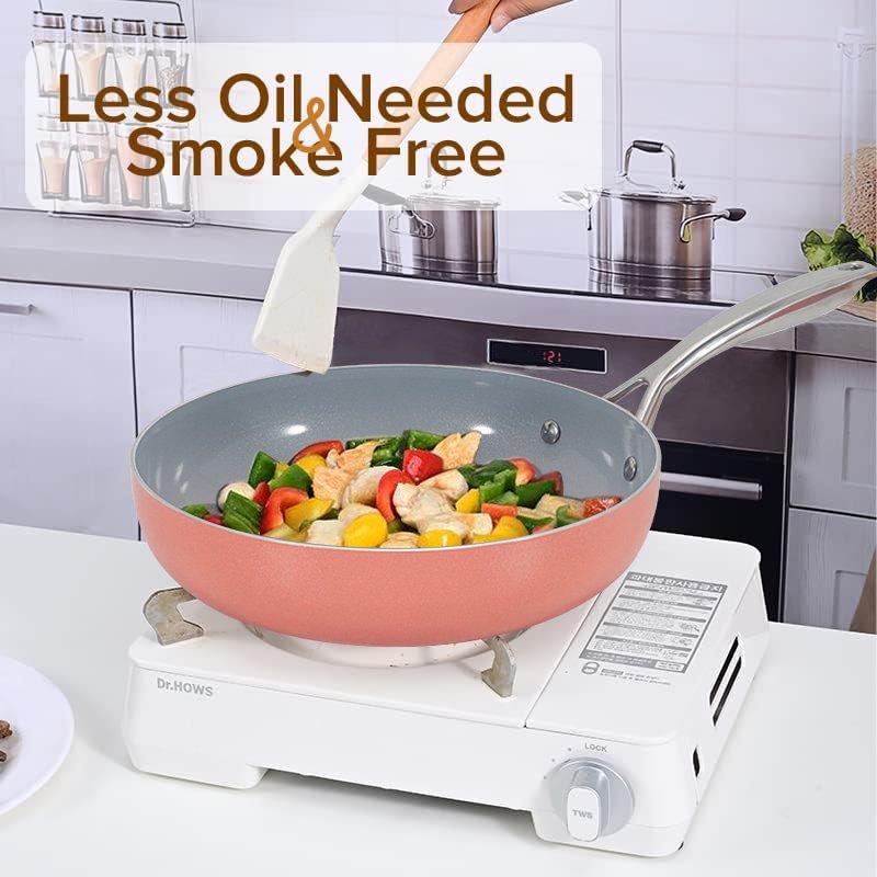 High quality hot sale 7pcs nonstick ceramic coating cookware set with aluminum lid for hobs