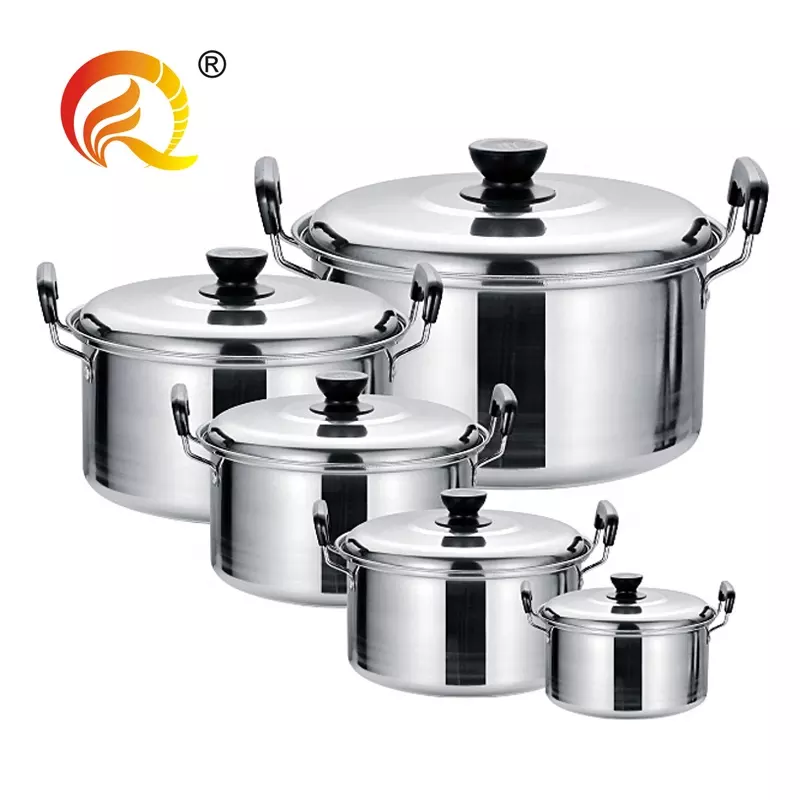 Hot Sale cheap 10 Pieces Kitchenware juego de ollas Caserole Set Cooking Pot Set Stainless Steel Cookware Sets