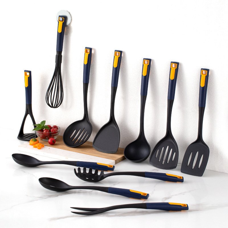 Wholesale customization 11 pieces nylon kitchen bakery cooking utensil set non stick cookware set