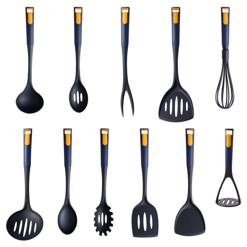 Wholesale customization 11 pieces nylon kitchen bakery cooking utensil set non stick cookware set