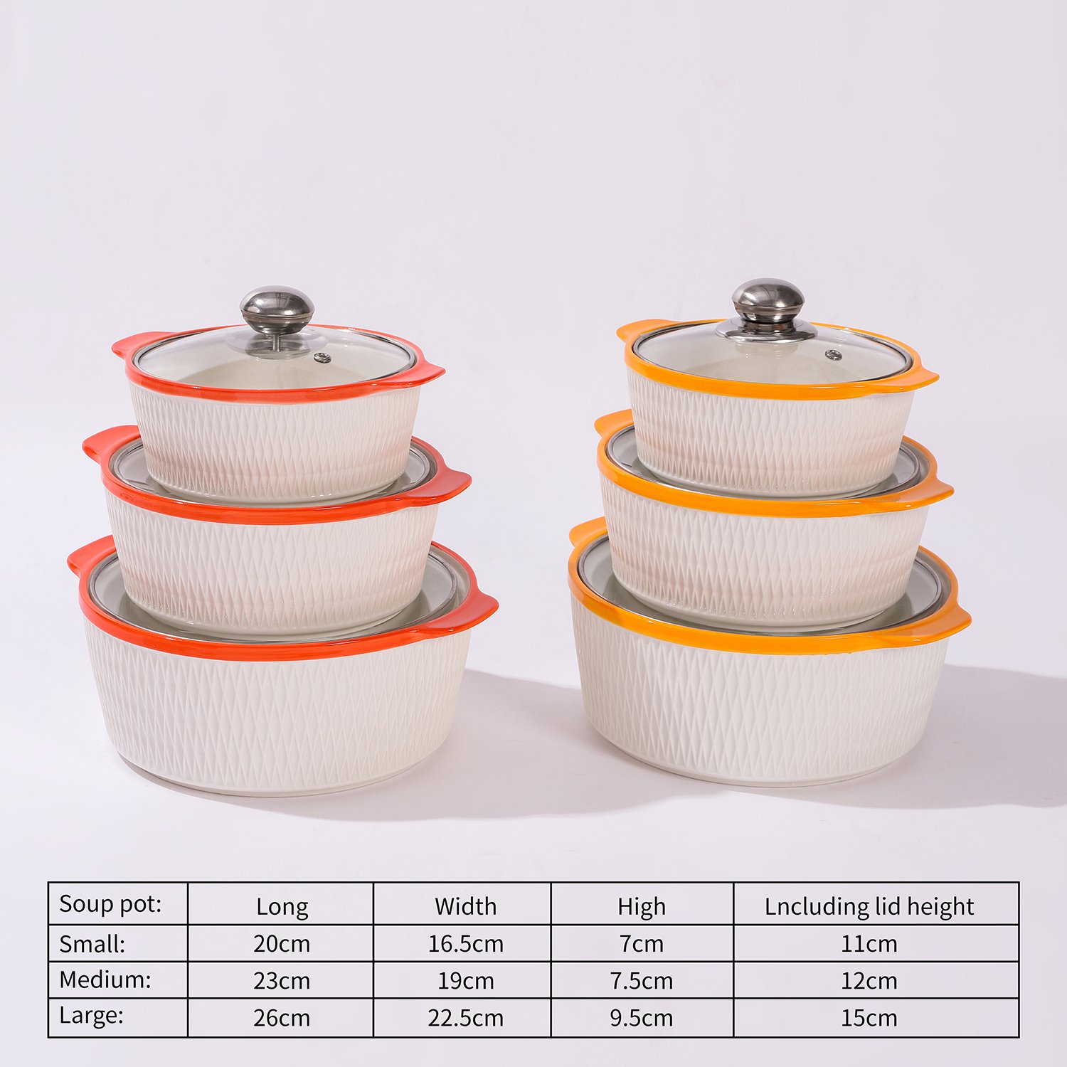 Wholesale restaurant cheap kitchen cookware set custom different size ceramic cooking pots