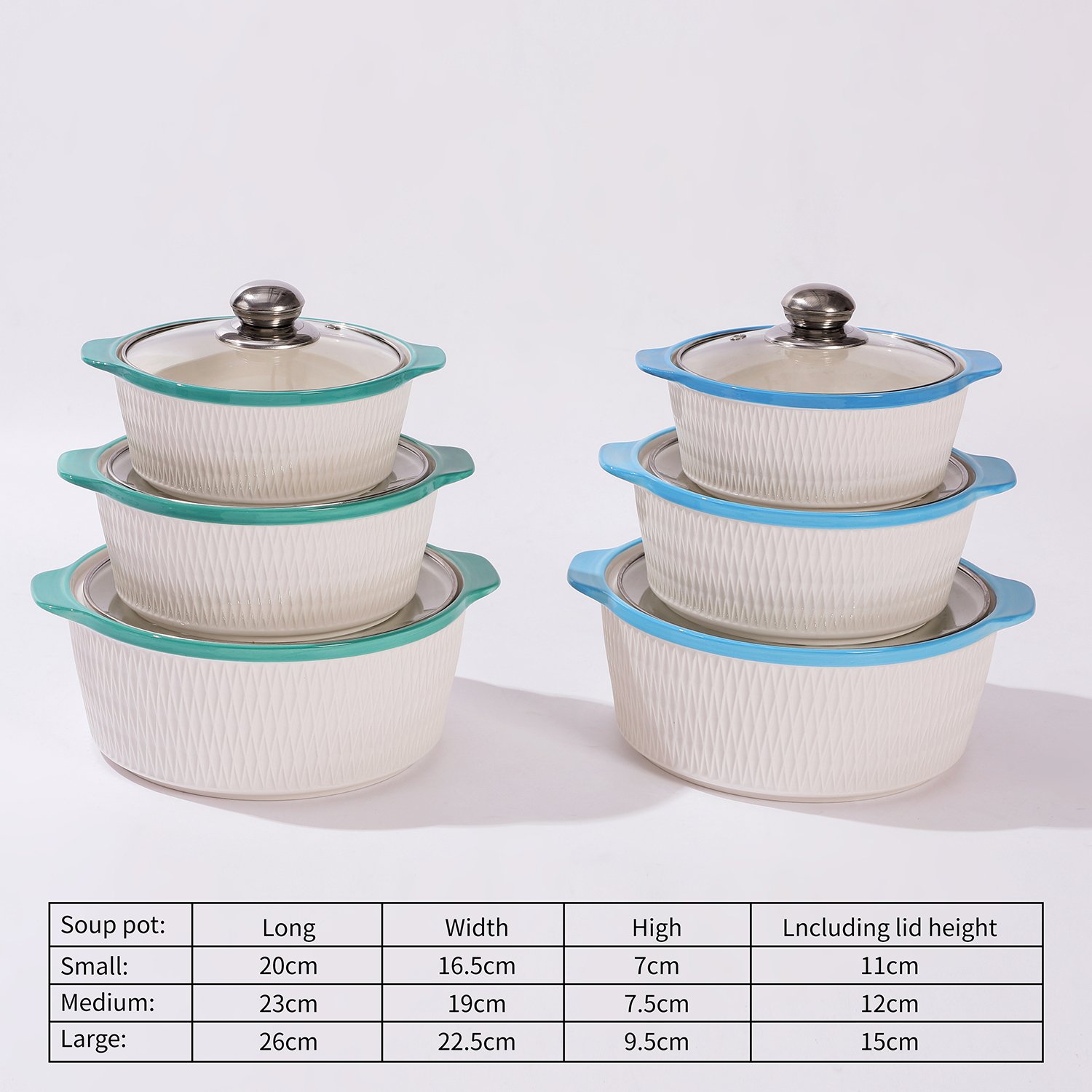 Wholesale restaurant cheap kitchen cookware set custom different size ceramic cooking pots