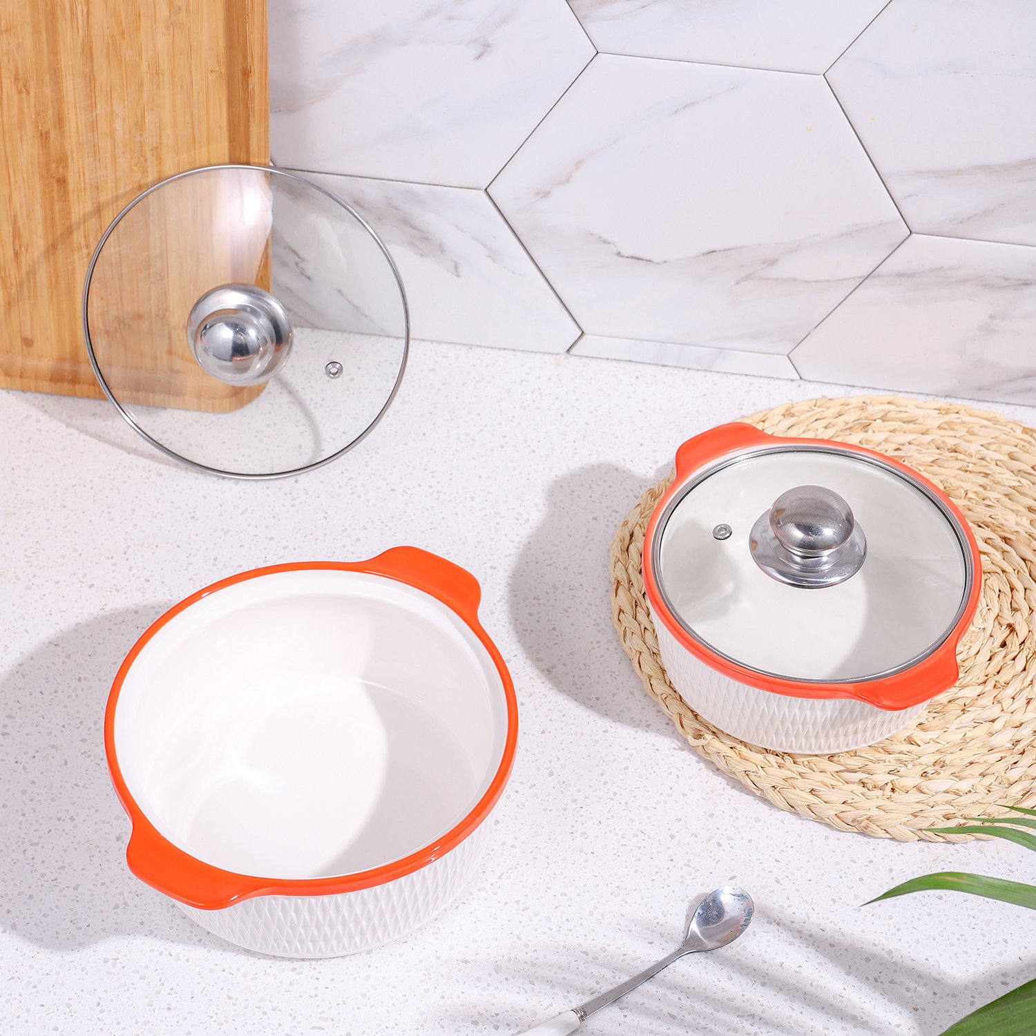 Wholesale restaurant cheap kitchen cookware set custom different size ceramic cooking pots