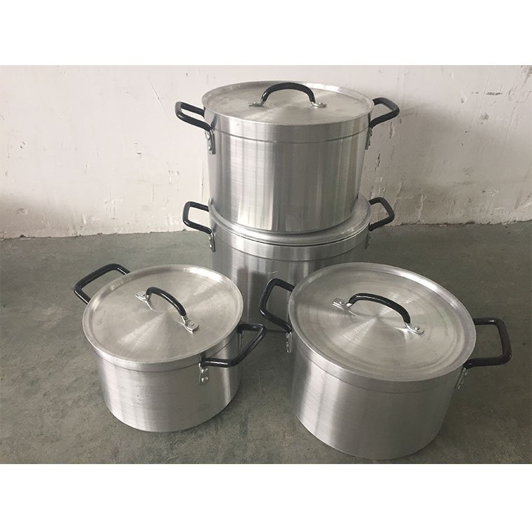 4Pcs Africa Hot Sell Aluminum Polished Cooking Pot Set 24/27/30/33CM Kitchenware Aluminum Cookware Set Satin Finished