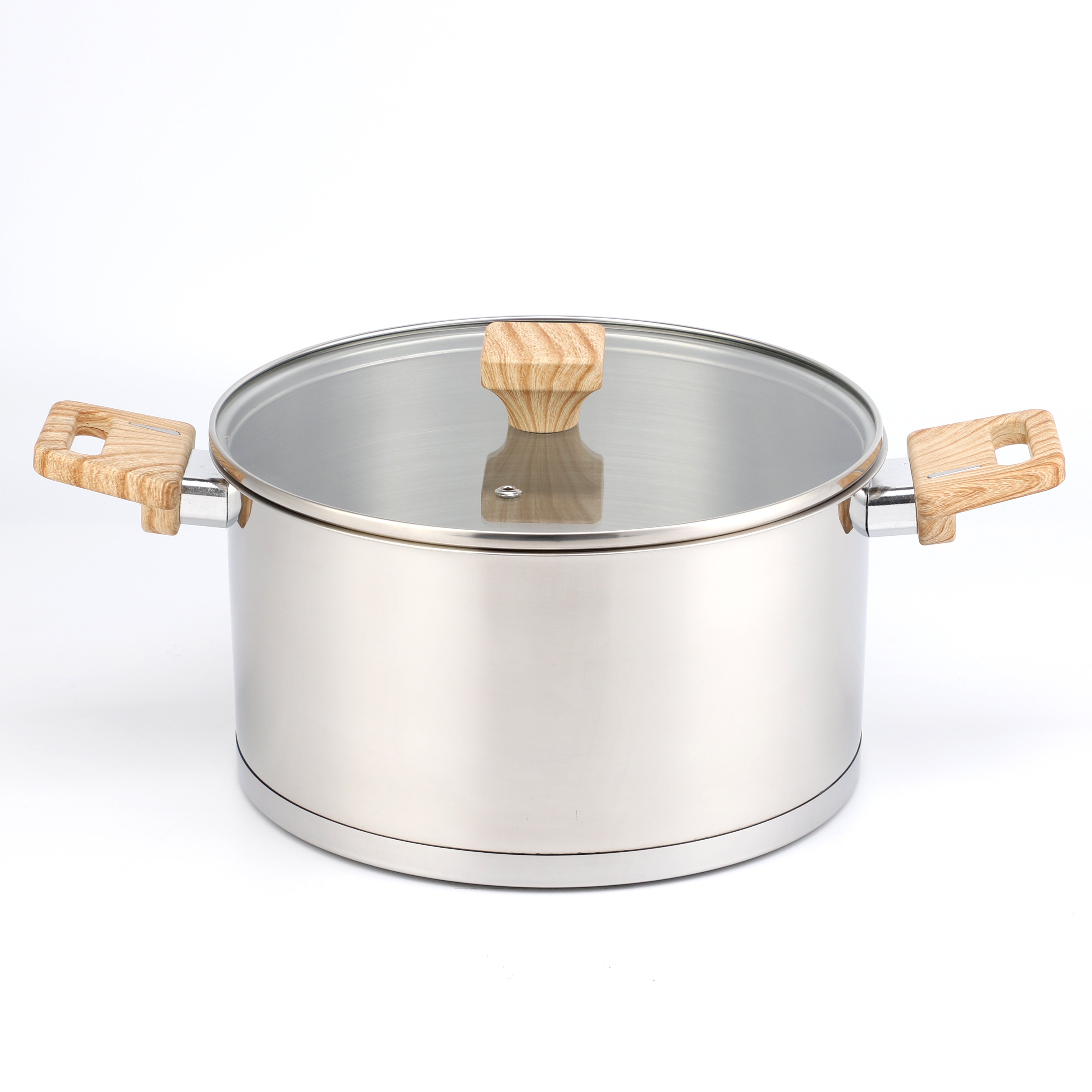 Factory 8 PCS Cooking Pots and Pans Sauce Pan Stock Pot Casserole Non Stick Stainless Steel Cookware Set
