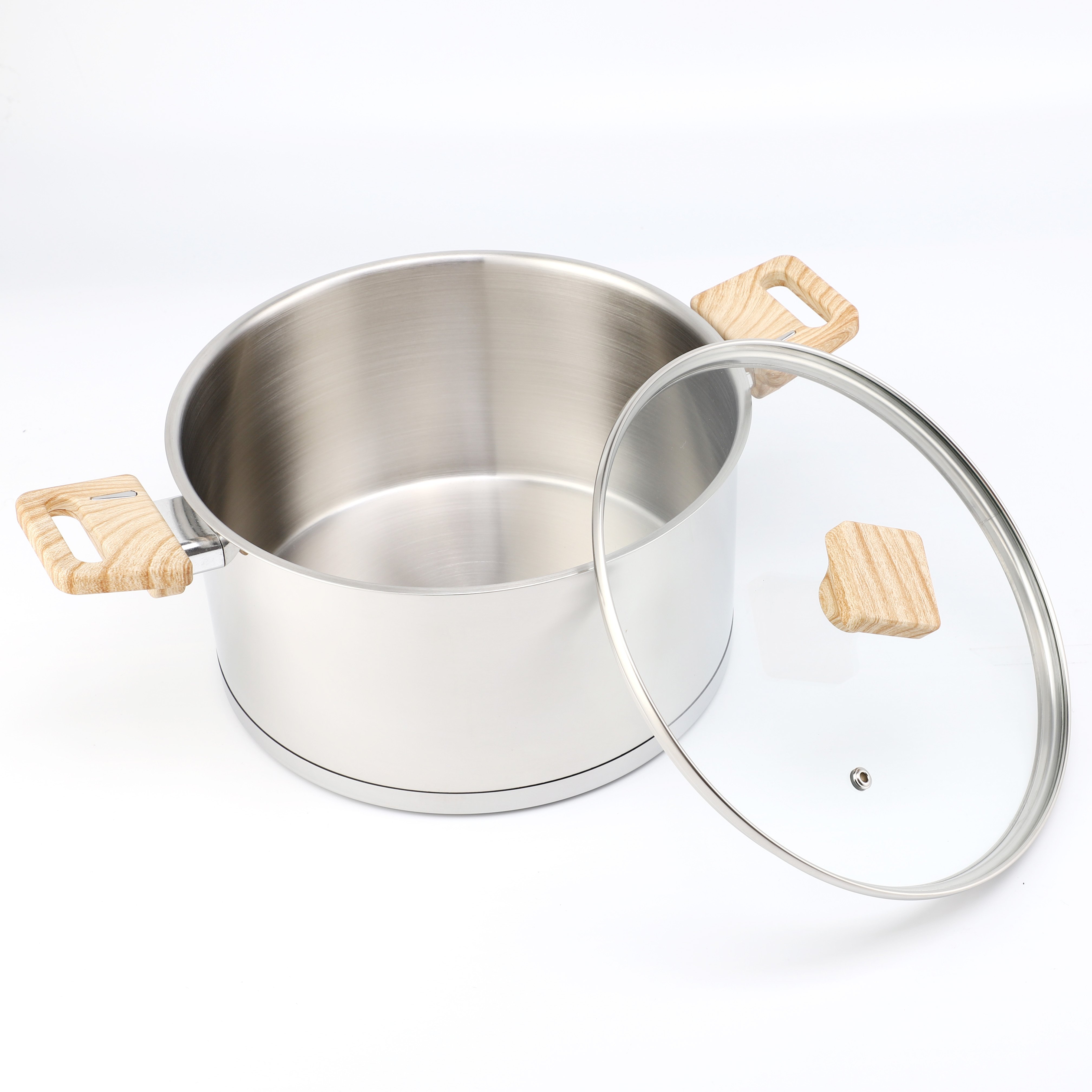 Factory 8 PCS Cooking Pots and Pans Sauce Pan Stock Pot Casserole Non Stick Stainless Steel Cookware Set