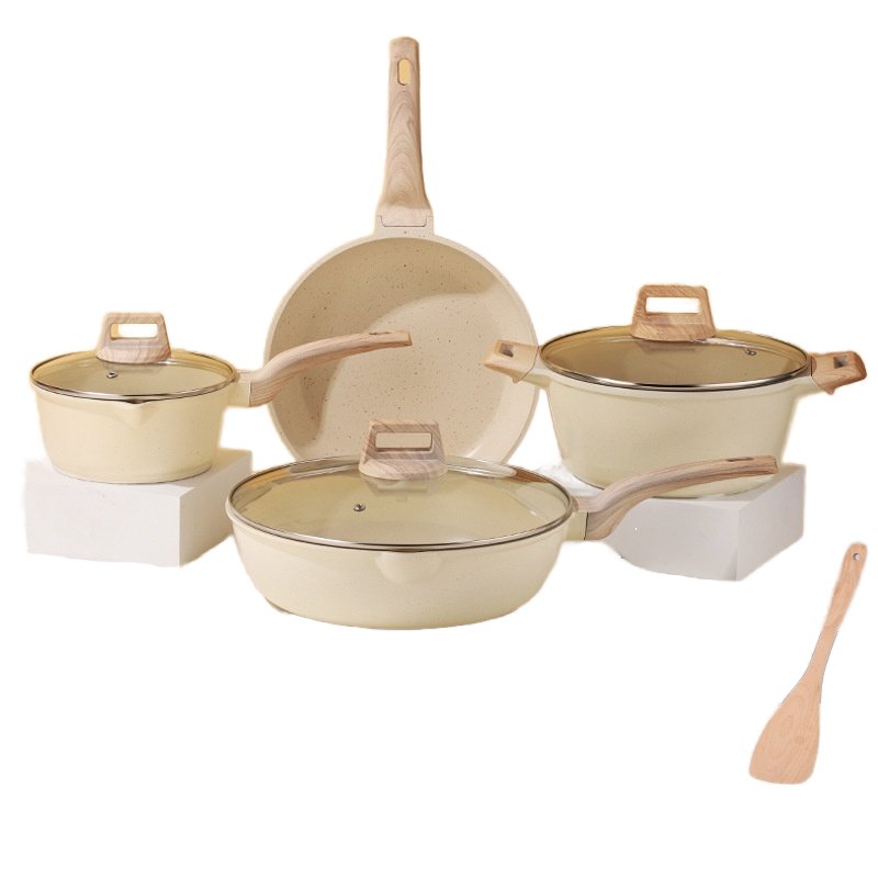 Nonstick Healthy Kitchen Cookware Set PFOA-Free Granite Stone Woks for Induction Cooking Pots and Pans Set