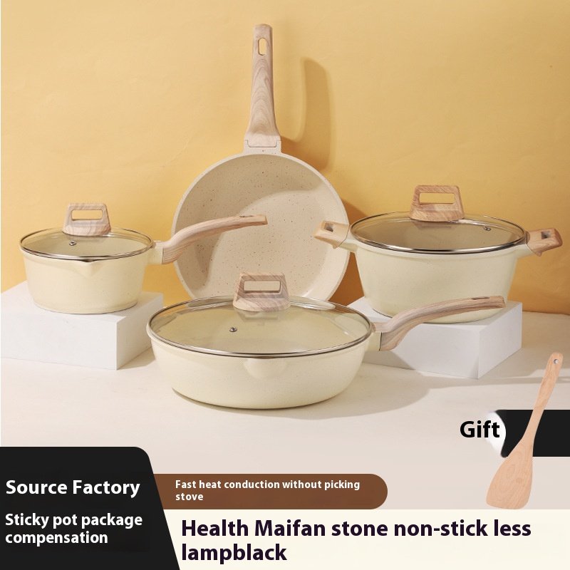 Nonstick Healthy Kitchen Cookware Set PFOA-Free Granite Stone Woks for Induction Cooking Pots and Pans Set