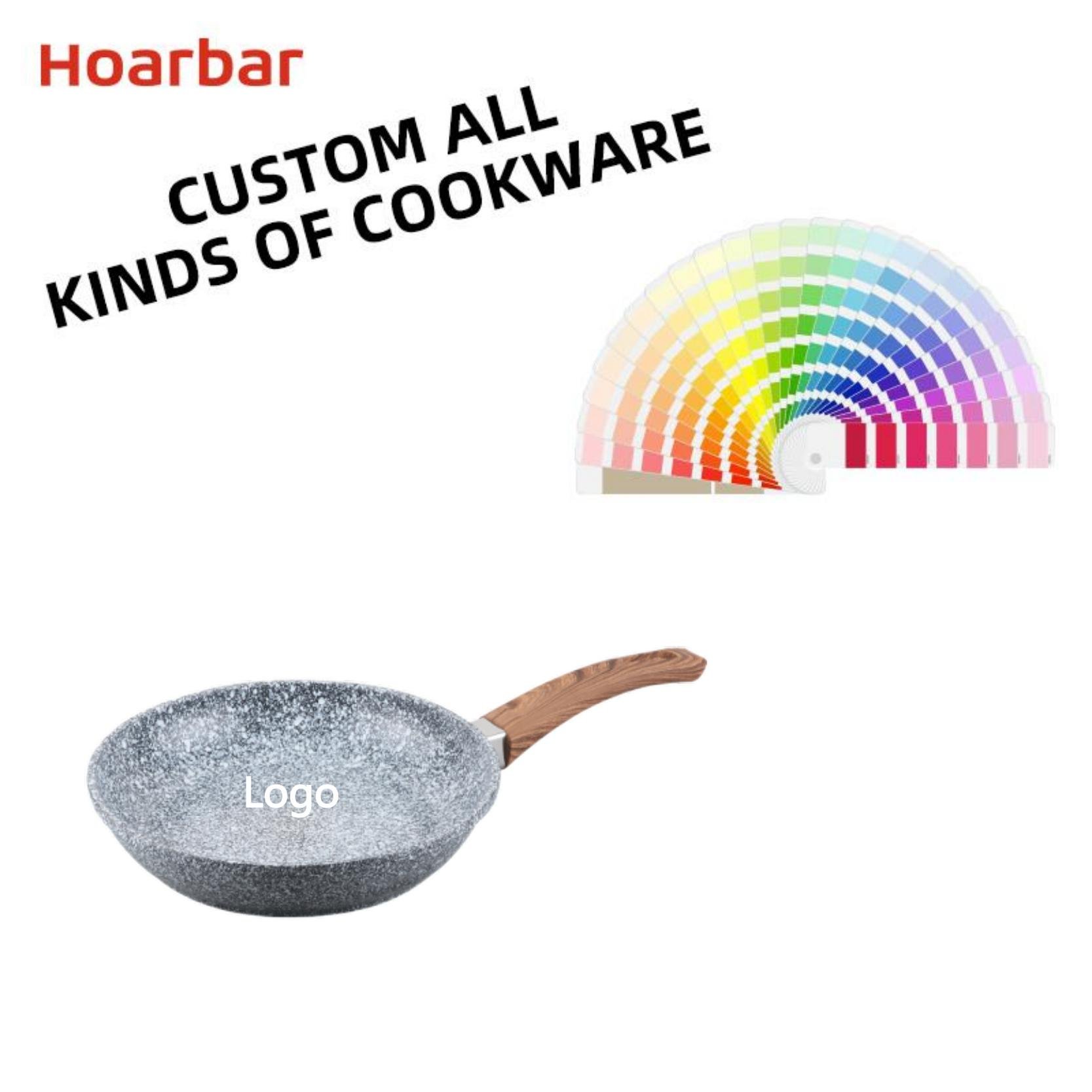 Hight quality granite kitchenware nonstick aluminium marble coating cooking pan/cookware set frying pan