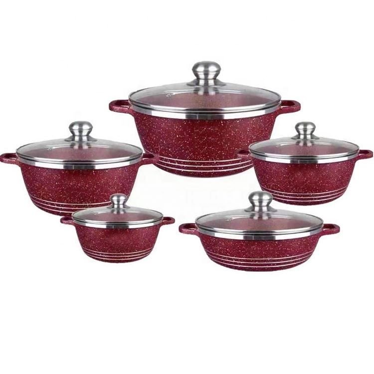 10 PCS Kitchenware Set Non Stick Cookware Kitchenware Customized Logo Non-stick Cookware Sets