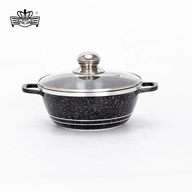 Hot Sale 23Pcs Non-Stick Cooking Pots Die-Cast Aluminum Marble Stone Cookware Sets Cooking Pot Set Nonstick Granite Cookware