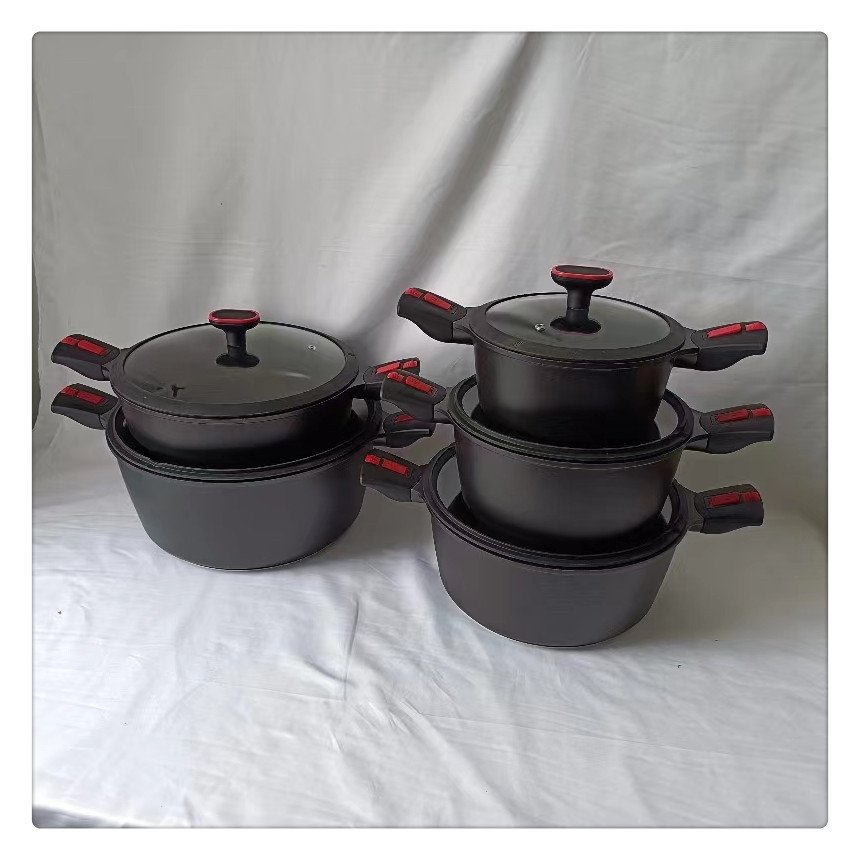 New detachable handle die cast aluminum cookware set
