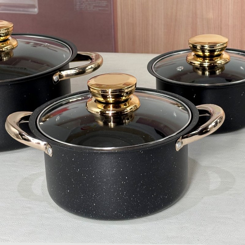 Household kitchenware 8pcs casserole stainless steel pots soup pot and pan set marmites inox pot