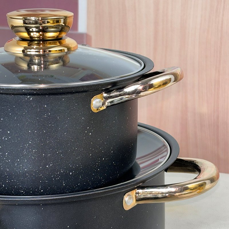 Household kitchenware 8pcs casserole stainless steel pots soup pot and pan set marmites inox pot