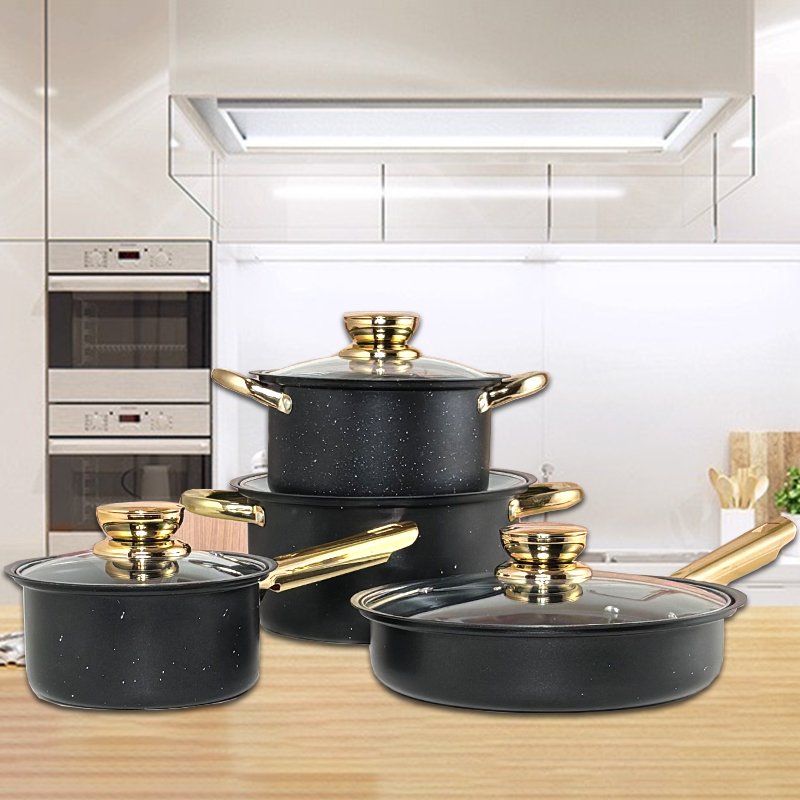 Household kitchenware 8pcs casserole stainless steel pots soup pot and pan set marmites inox pot