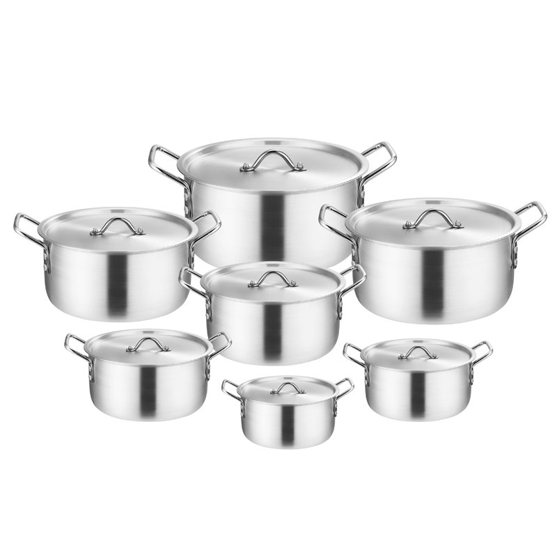 Hot Selling 7PCS Aluminum Cooking Pot Set New fashionable Cooking WareHome Style Pots And Pans Cookware Sets