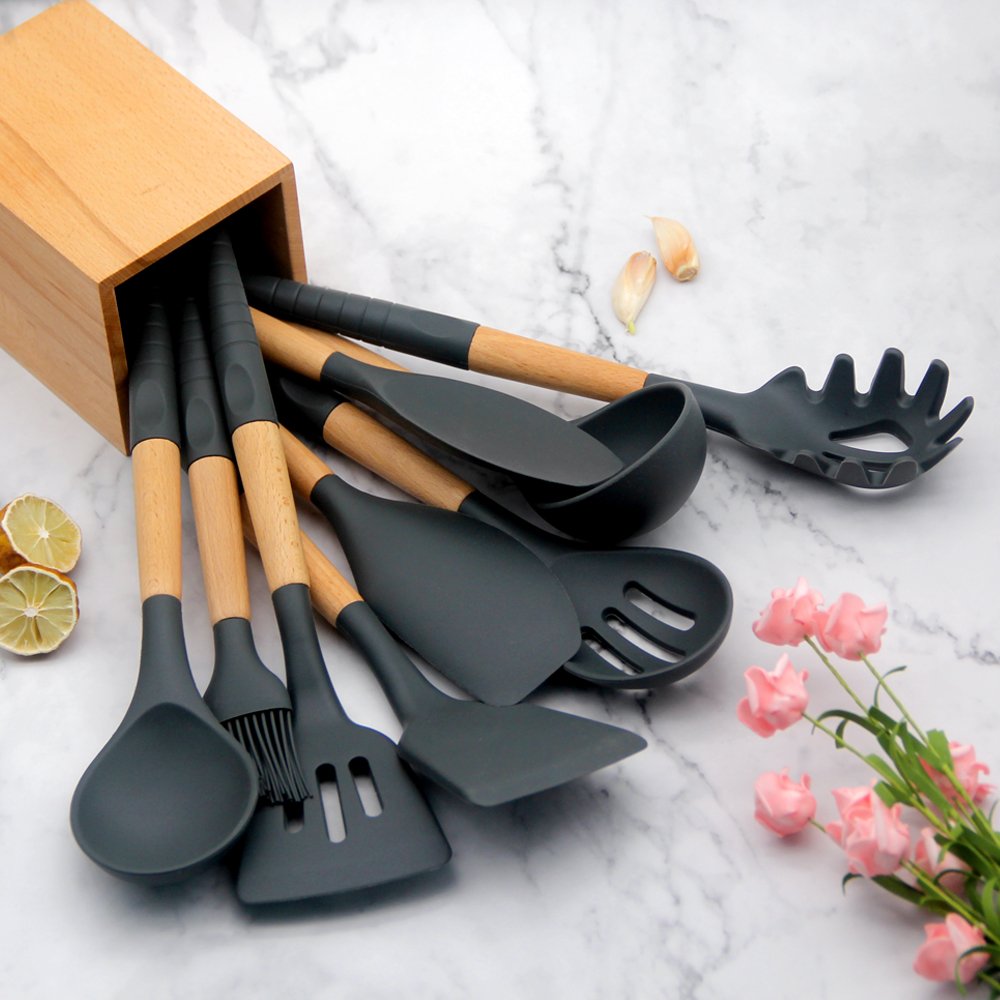 kitchen accessories home and kitchen cookware sets Holder cozinha 10pcs Silicone Cooking Tools Cooking Tool Sets