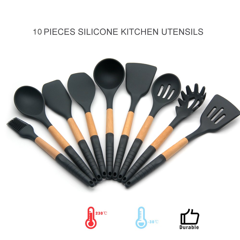 kitchen accessories home and kitchen cookware sets Holder cozinha 10pcs Silicone Cooking Tools Cooking Tool Sets