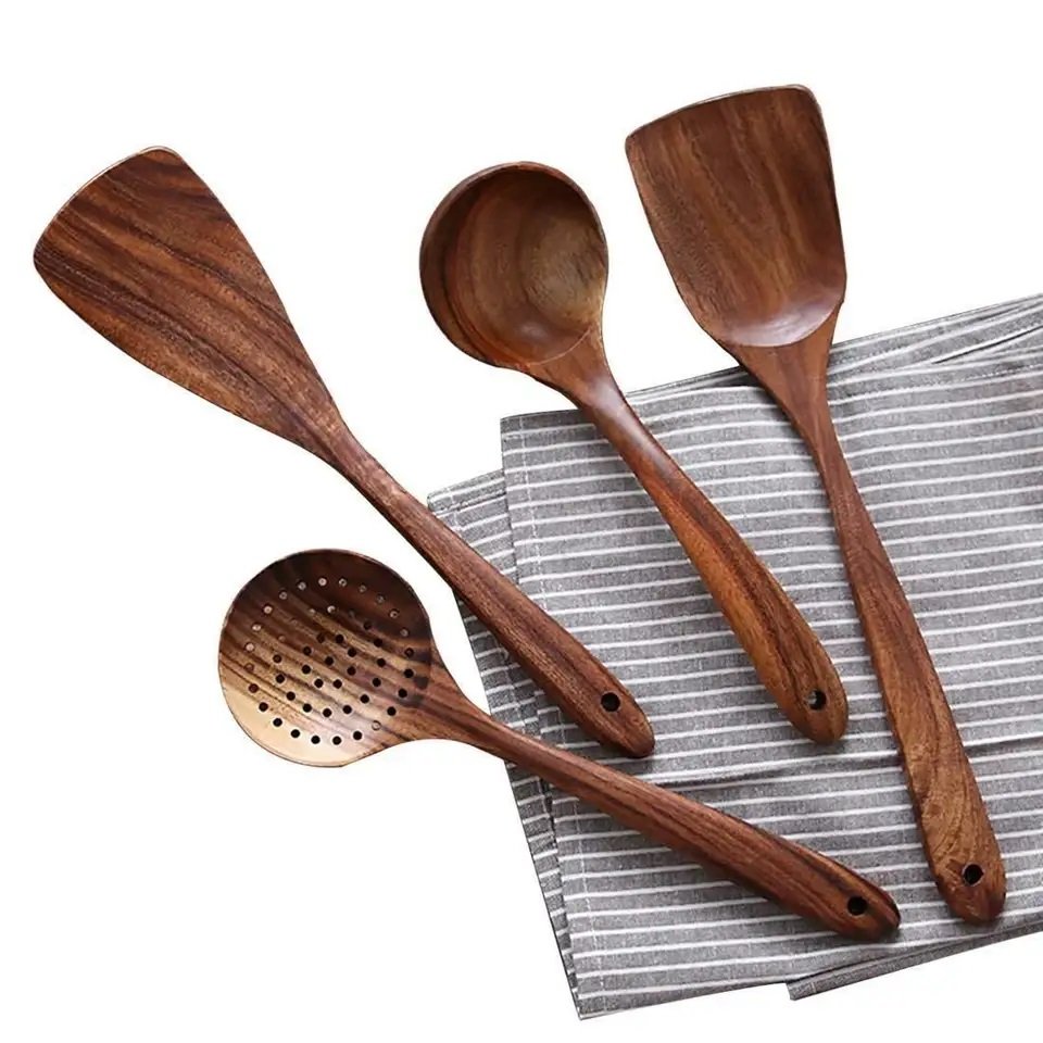 Newly Decorative item hot selling wooden spoon high quality wooden cutlery set spoon and cookware set