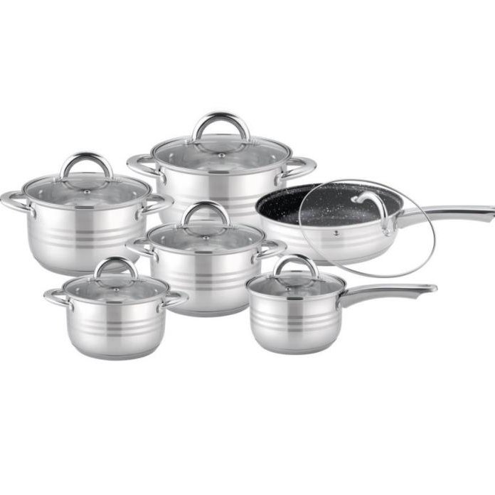 Europe Style Cookware Set Stainless Steel Casserole Pots and Saucepan Set