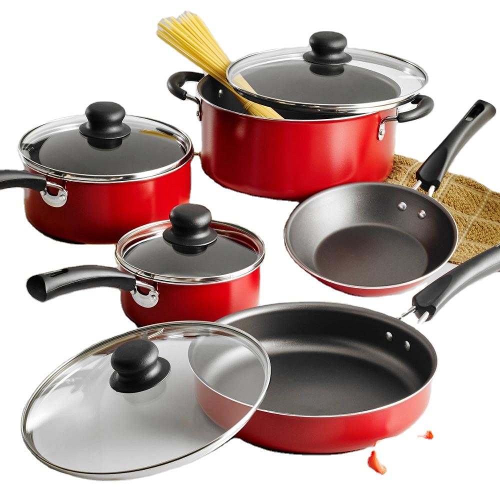 Factory customized Well Equipped Non-stick 18/10 Stainless Steel Cookware with Kitchen Utensils