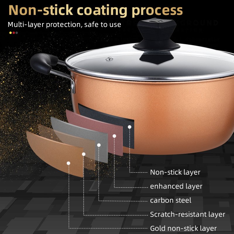 High Quality Cooking Set Three Piece Carbon Steel Kitchenware Non-Stick Cookware Set Cooking Pot