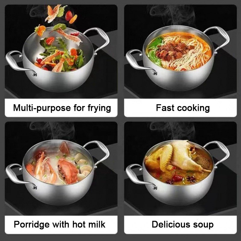 Non Stick Cookware Set Stainless Steel Soup Pot Dual Steel Microwave Oven Gas Induction Cooker Restaurants Cooking Pots Set