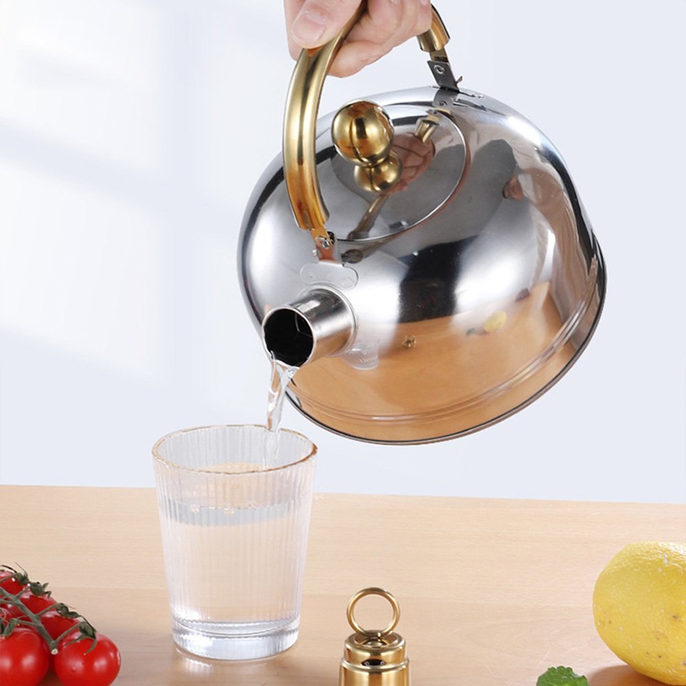 6Pcs Stainless Steel Cookware Sets Water Bottle Home Cooking Pots and Pans with Wood Handle