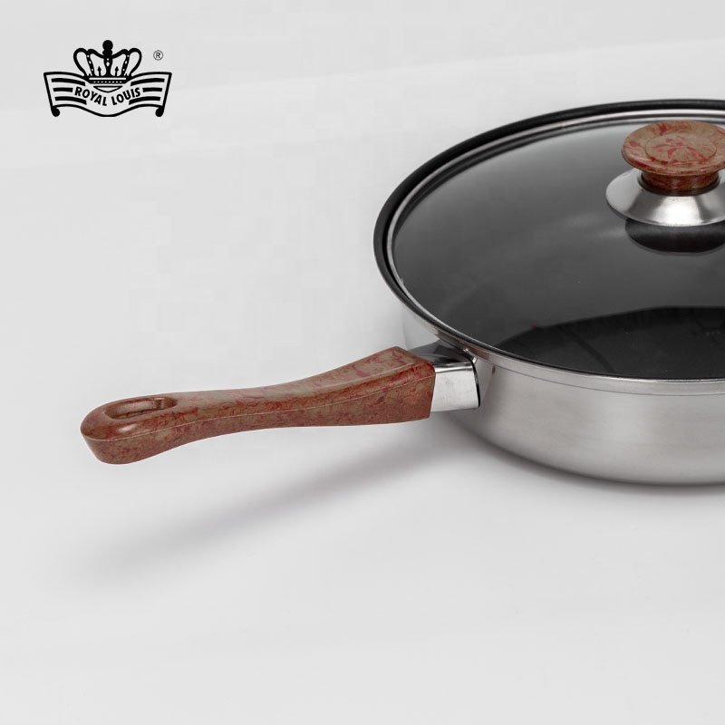 12pcs Cooking Pot Set New Design Stainless Steel Cooking Pot Ware Non-stick Cookware Set Cooking Pot Sets With Wood Grain Handle
