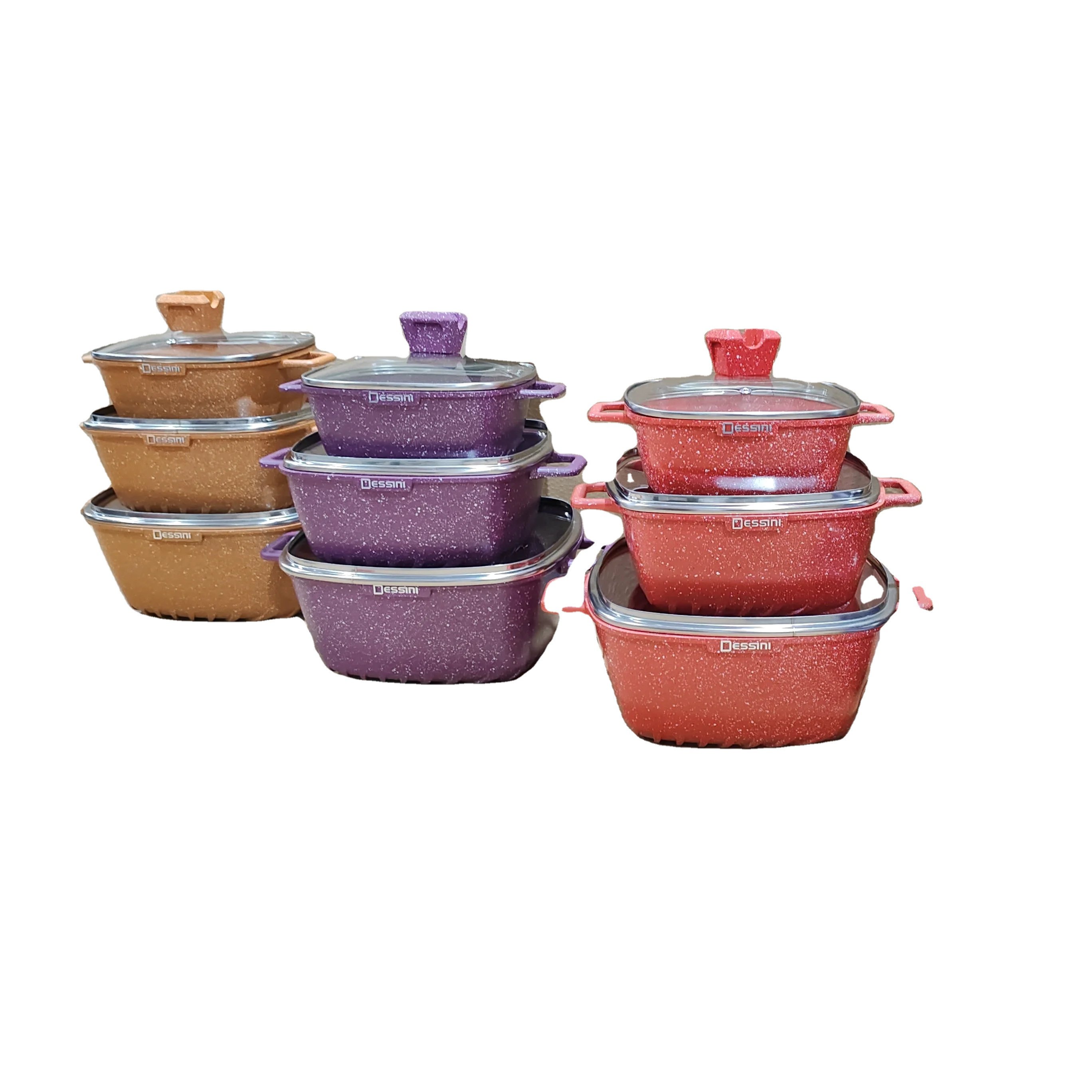 Factory Stock 6pieces 24cm 28cm 32cm pot Set Cookware Set Household Sundries Desini Cookware Set Non-Stick