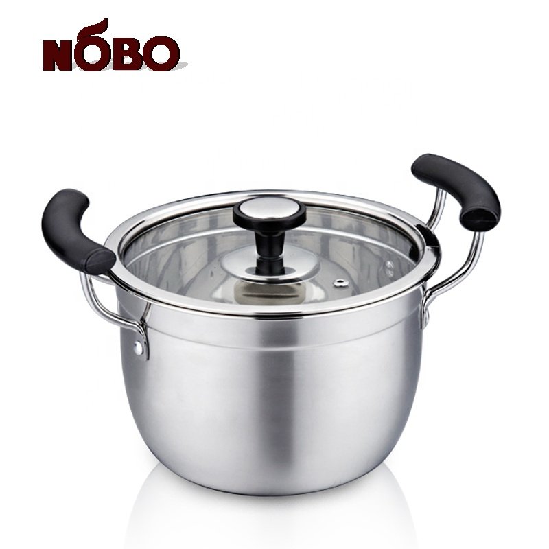 10pcs Chinese evenly heating cooking casserole stainless steel pot set kitchen with glass lid