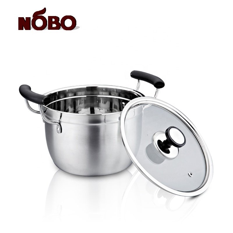 10pcs Chinese evenly heating cooking casserole stainless steel pot set kitchen with glass lid