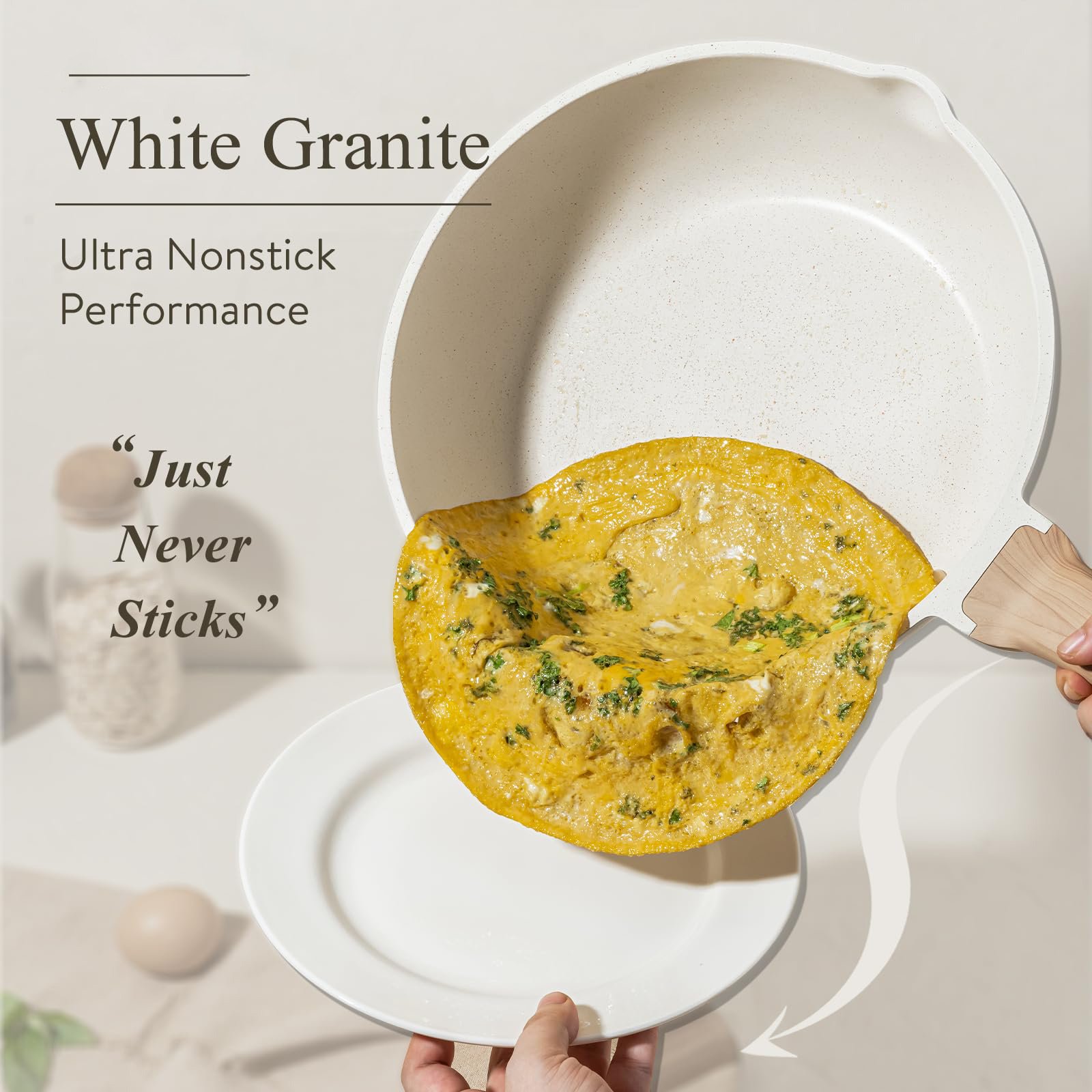 7Pcs Pots and Pans Set Nonstick White Granite Induction Kitchen Cookware Set Non Stick Cooking Set Frying Pans Sauce pans