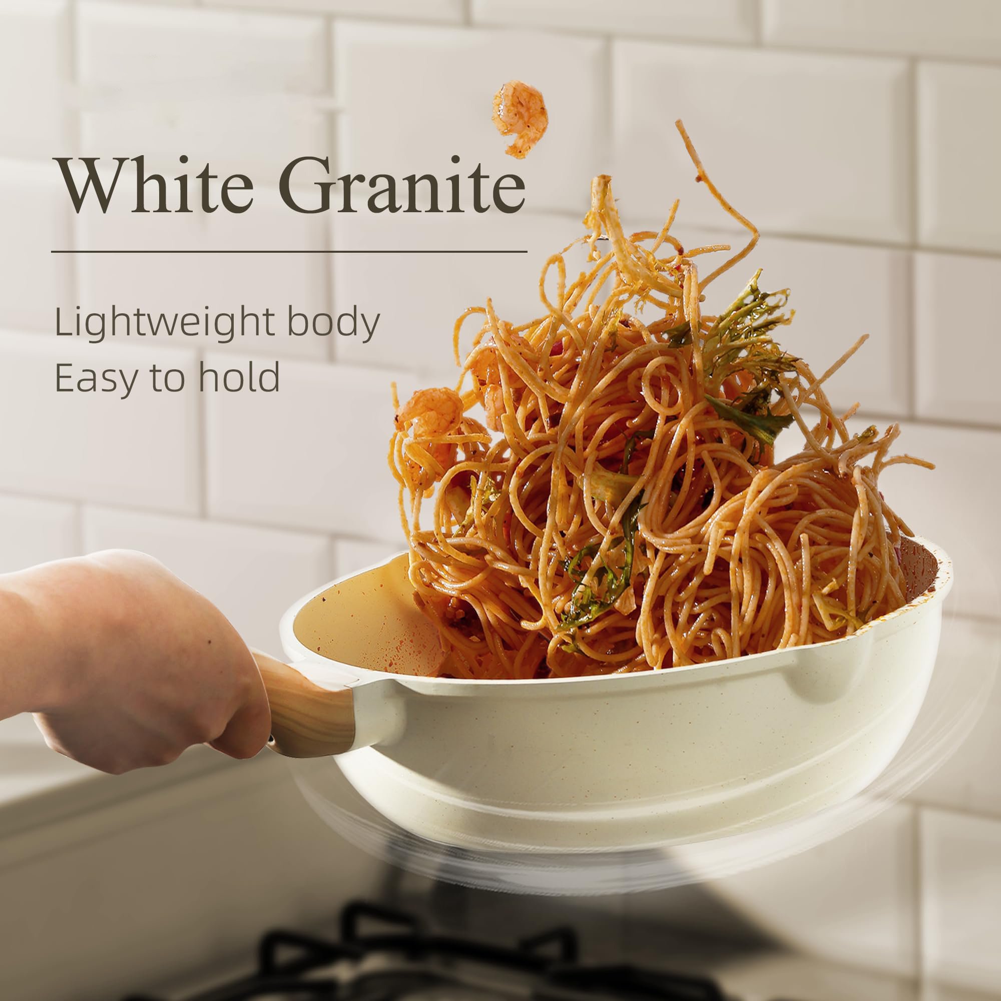 7Pcs Pots and Pans Set Nonstick White Granite Induction Kitchen Cookware Set Non Stick Cooking Set Frying Pans Sauce pans