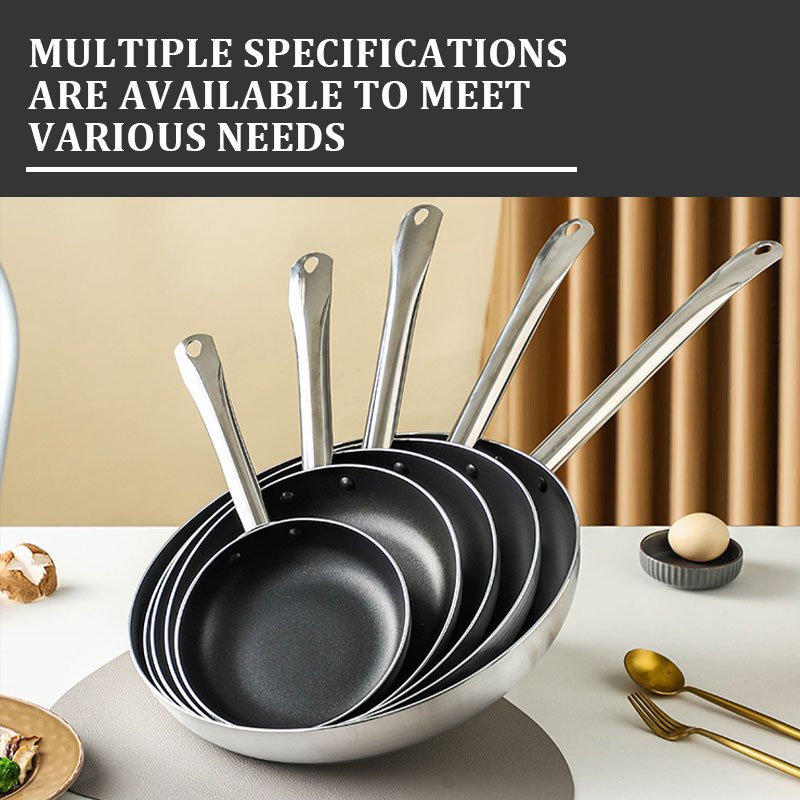 16-40 cm Commercial Cookware Sets Household Double Bottom Fry Pan Aluminum Non-stick Frying Pan for Gas and Induction Cooker