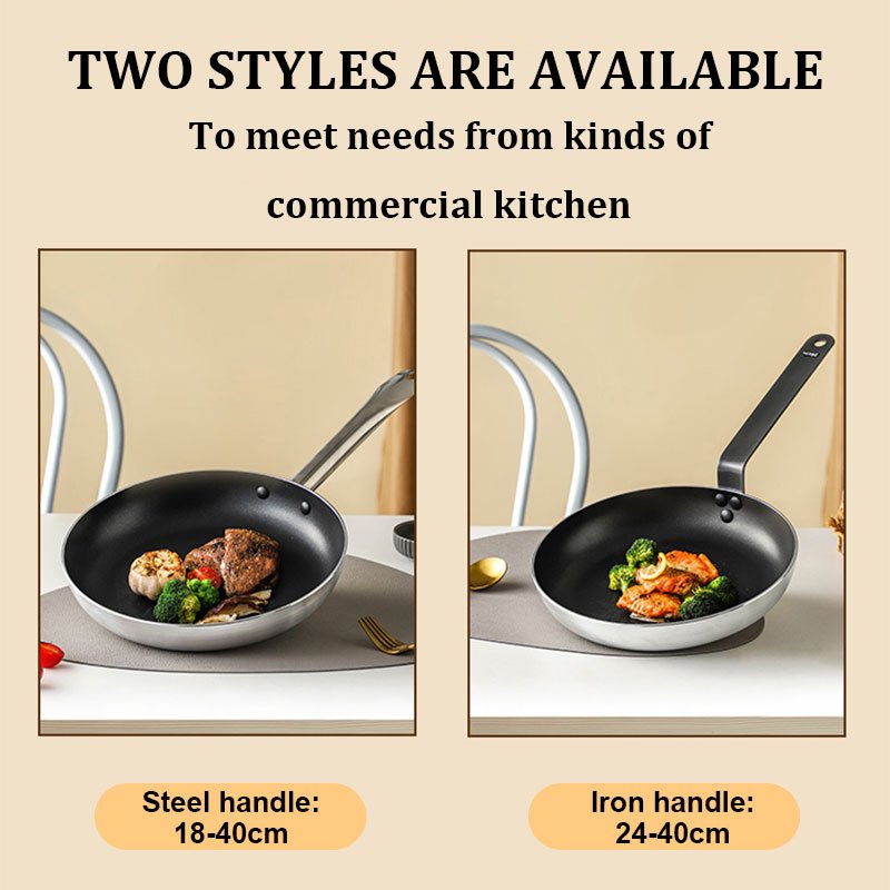 16-40 cm Commercial Cookware Sets Household Double Bottom Fry Pan Aluminum Non-stick Frying Pan for Gas and Induction Cooker