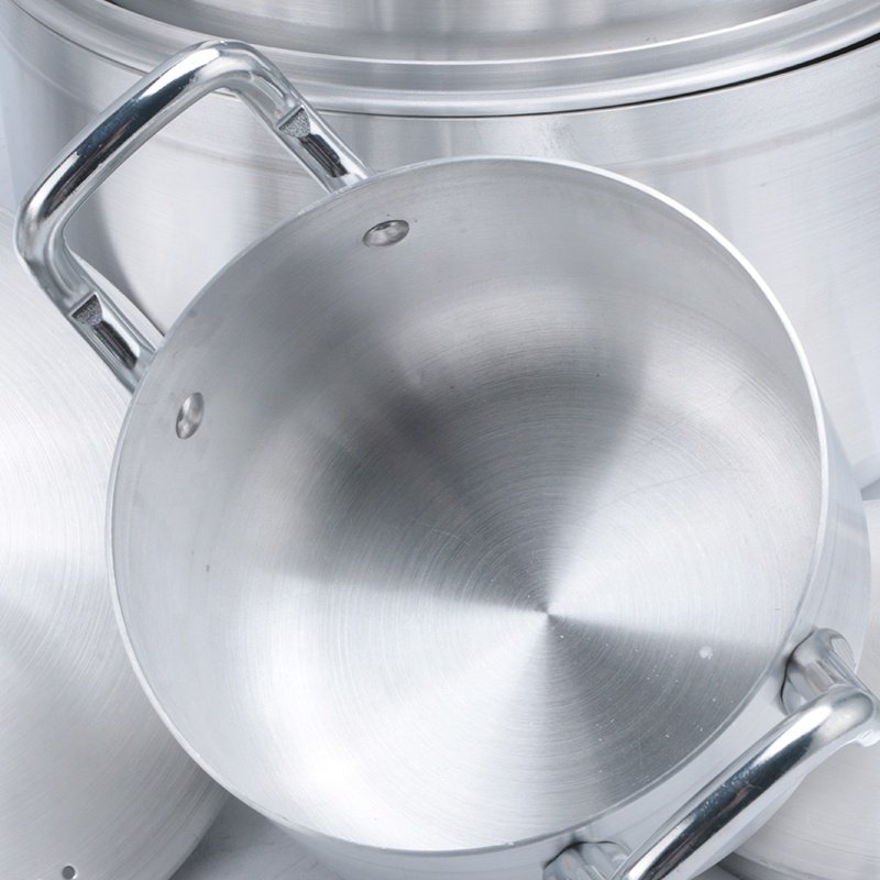 Best Selling Heavy 6.2KG Casserole Soup Pots Satin Finished Cooking Pot Cookware Set In Kitchen 14pcs Aluminum Cooking Pot Set
