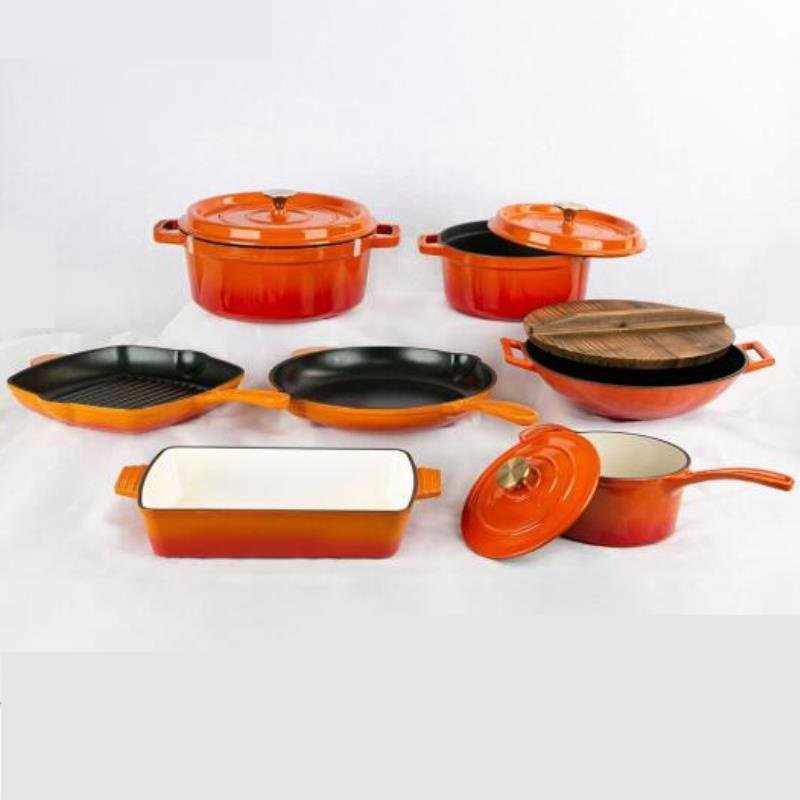 China high quality luxury Cast iron kitchen ware enamel cast iron cookware sets home appliances items wholesale