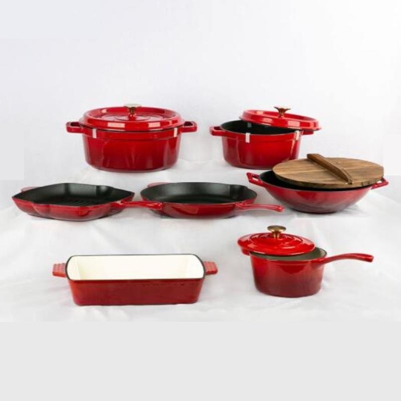 China high quality luxury Cast iron kitchen ware enamel cast iron cookware sets home appliances items wholesale