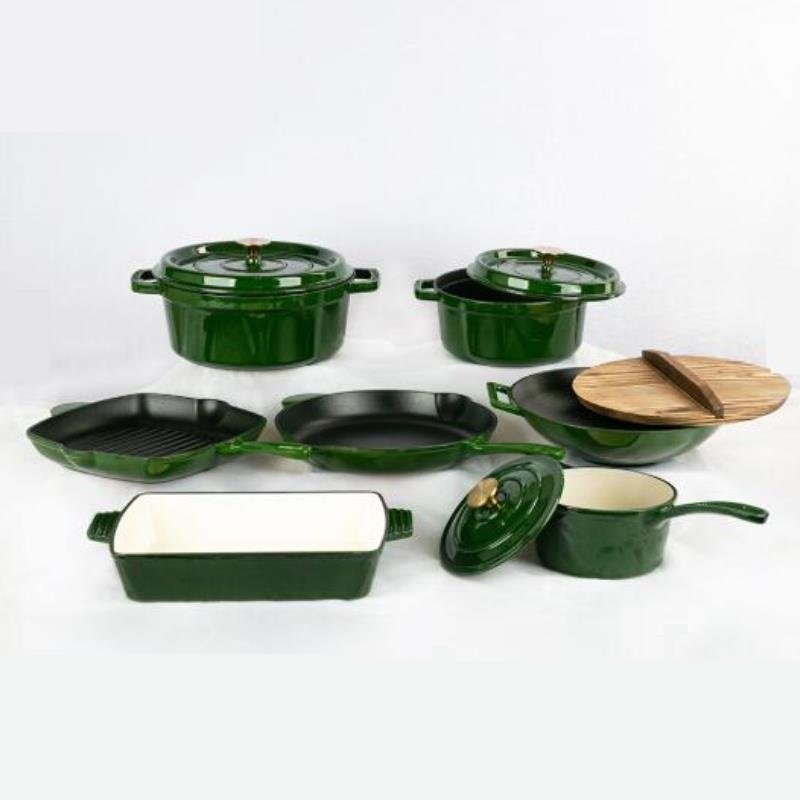 China high quality luxury Cast iron kitchen ware enamel cast iron cookware sets home appliances items wholesale