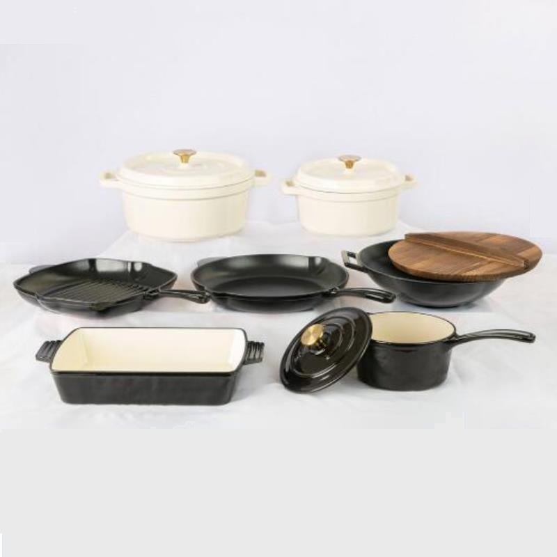 China high quality luxury Cast iron kitchen ware enamel cast iron cookware sets home appliances items wholesale