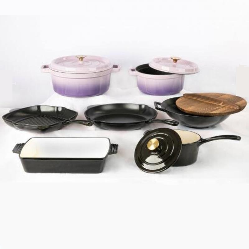 China high quality luxury Cast iron kitchen ware enamel cast iron cookware sets home appliances items wholesale