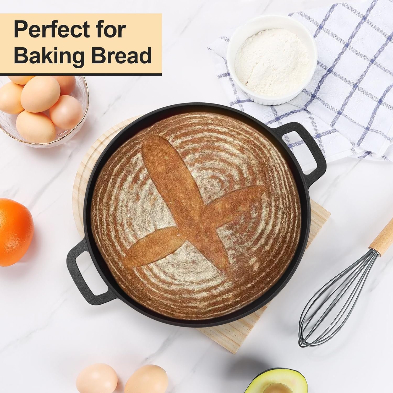 Custom multifunctional cast iron casserole skillet 2-in-1 Safe outdoor kitchen pan with pre-seasoned black Dutch oven pots 26cm