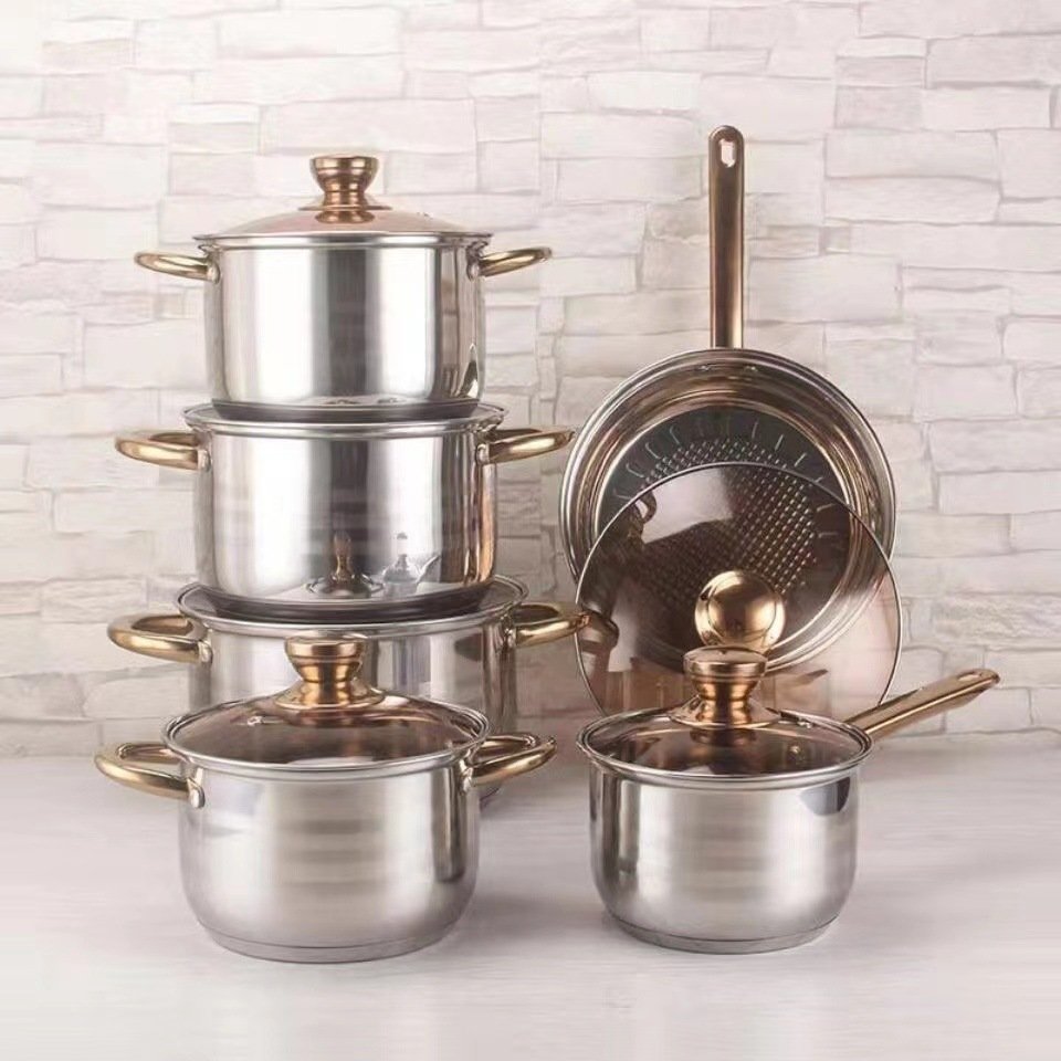 Non Stick 6 pcs Stainless Steel Cookware Set Soup Pot Multifunctional Induction Cooker