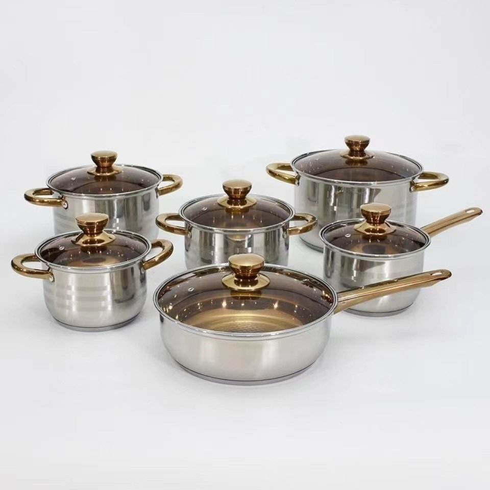 Non Stick 6 pcs Stainless Steel Cookware Set Soup Pot Multifunctional Induction Cooker