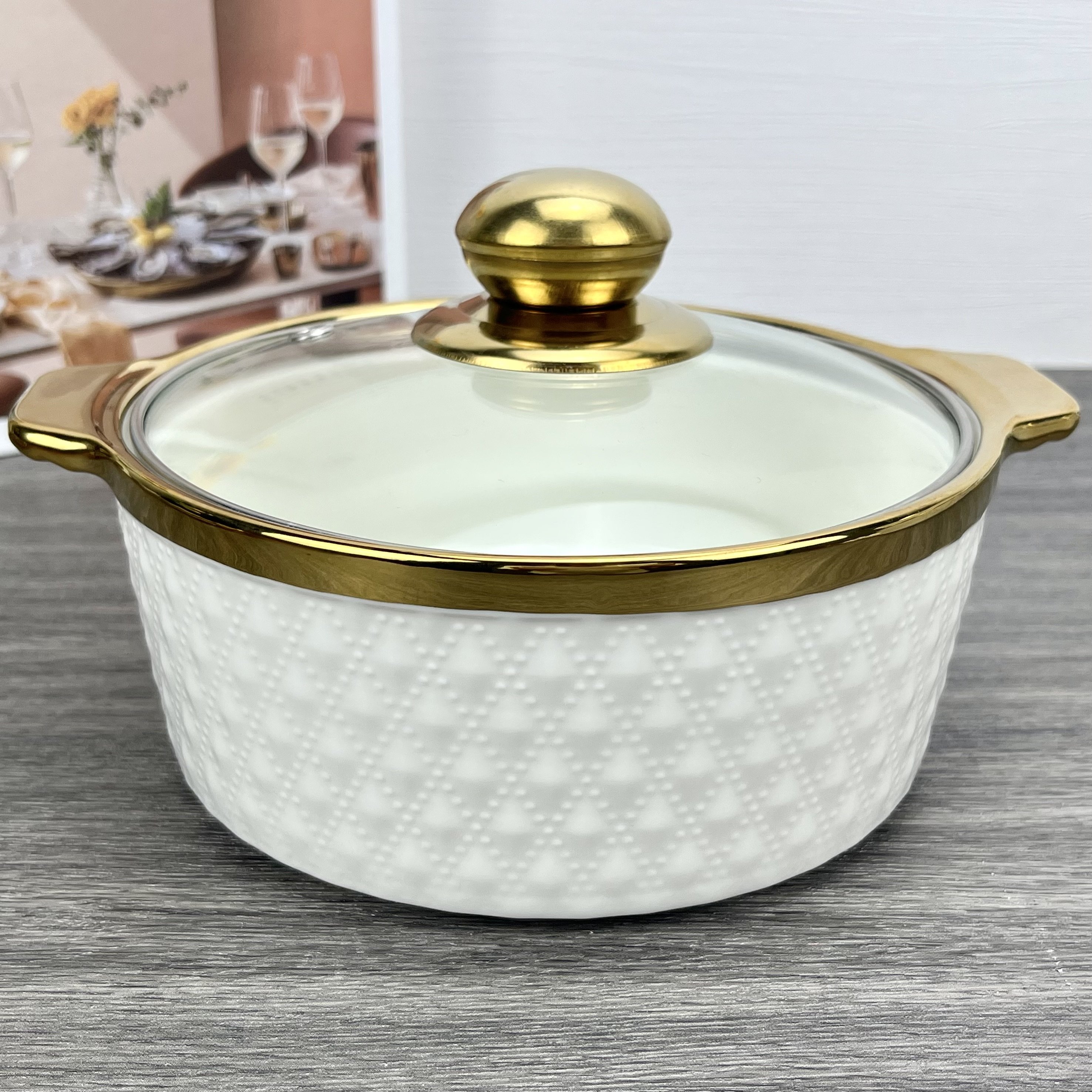 Serveware Dinnerware Plates Kitchen Products Items Bowl Non Stick Cookware Sets Casserole Ceramic Soup Cooking Pot Set With Lid