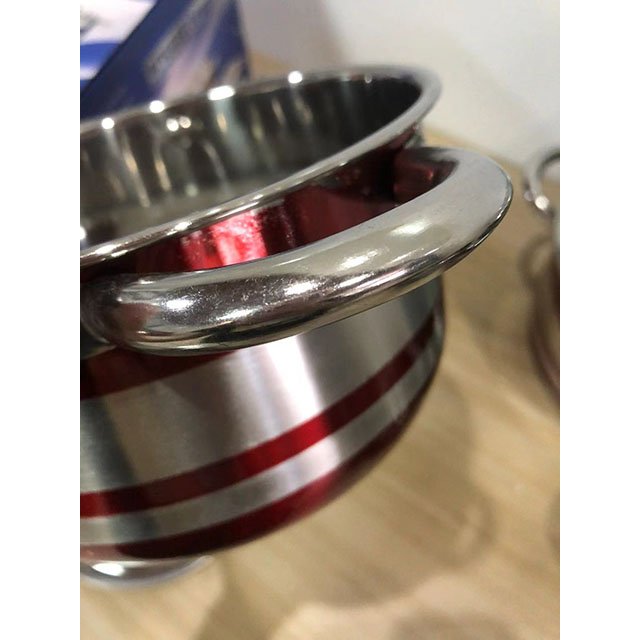 Soup Pots Set of 4 18/20/22/24cm Stainless Steel Soup Cookware Sets Stock Pots Round Cooking Pot with Lid