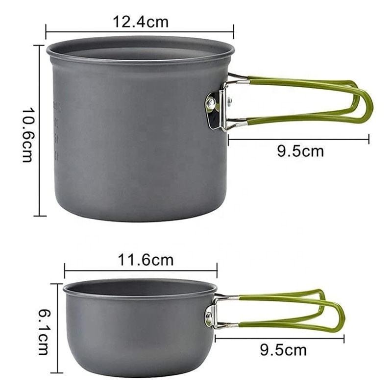 Camping Hiking Cookware Set Outdoor Portable Picnic Cookware Kit Alumina Pot Set Travel Cooking Accessory Pot for Camping