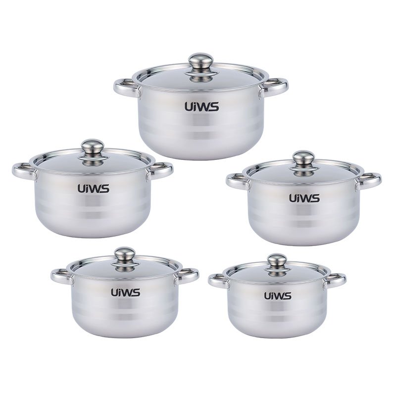 10pcs Cooking pot set stainless steel cookware set kitchen soup pot set