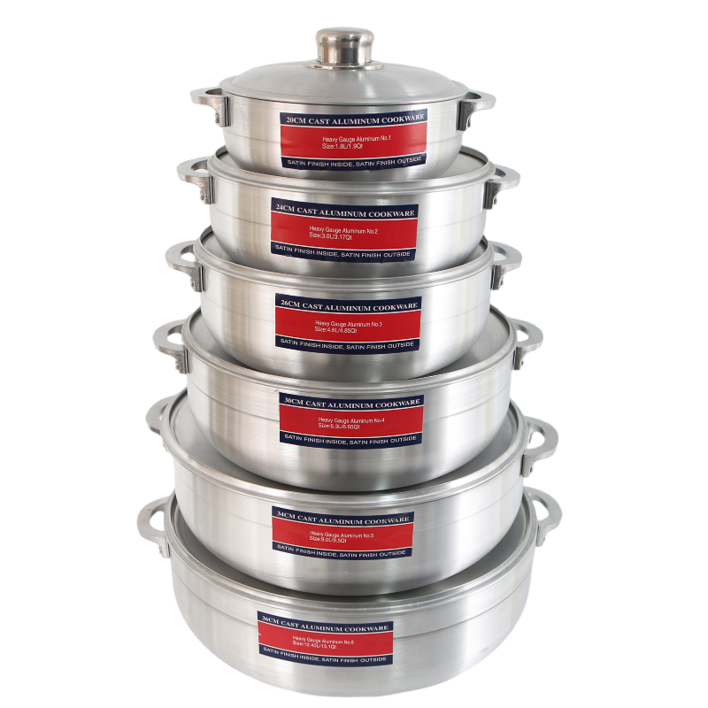 Multifunctional 6 Piece 20/24/26/30/34/36cm Non Stick Aluminum Pot Cookware Set With Aluminum Lid